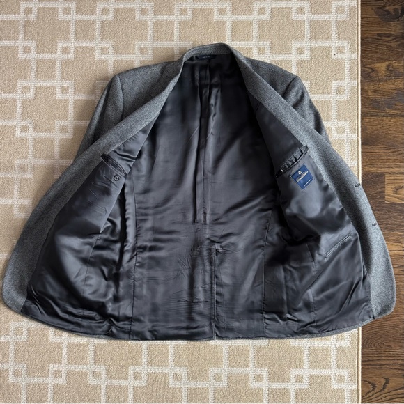 Brooks Brothers Vintage Herringbone Wool Blazer Cocktail Work Black White 44L - Picture 7 of 8